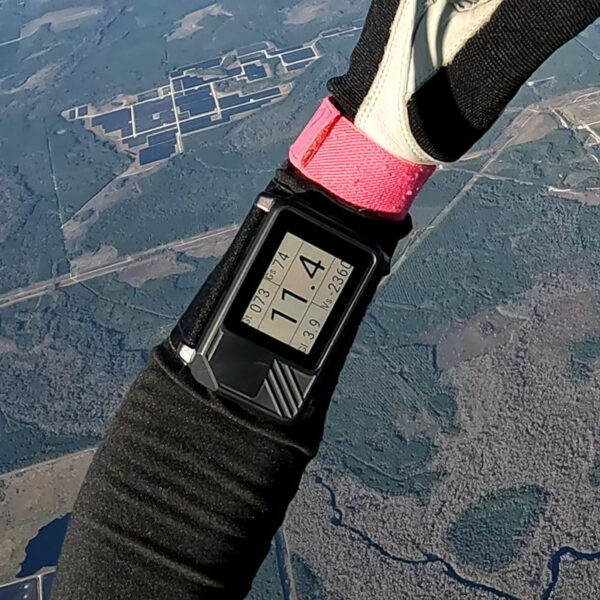 Insight GPS altimeter showing canopy flight GPS data